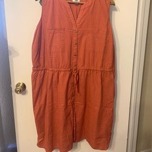 Orange button down Old navy short sleeve dress